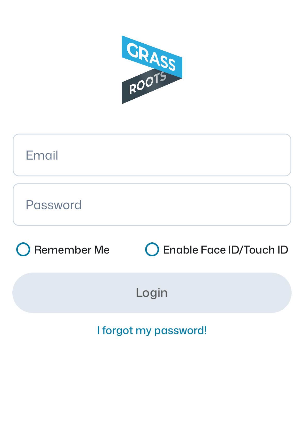 The i360 Grassroots login screen with Email, Password and Remember Me