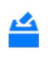 Blue ballot box icon